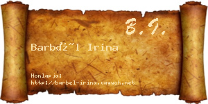Barbél Irina névjegykártya